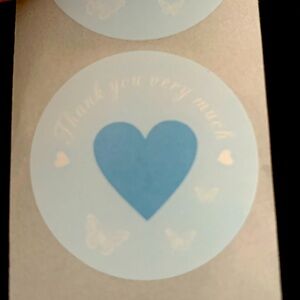 Thank You Very Much Sticker Label 500 labels on roll. Pastel color 1.5”x1.5” NWT